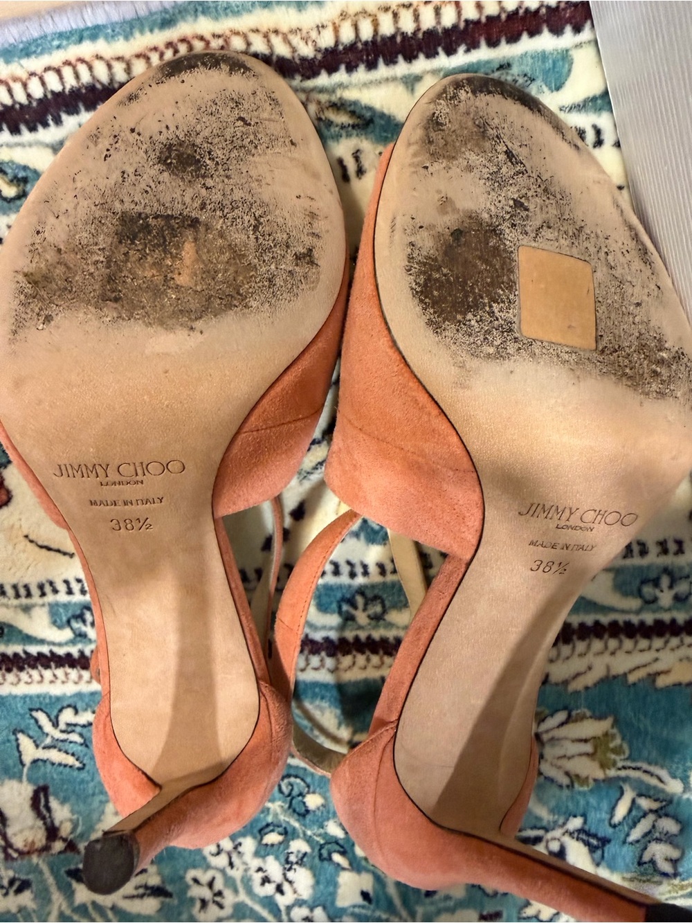 Jimmy Choo Women's Suede Ankle-Strap Sandals in Coral Emily 100 38.5 - Picture 6 of 13